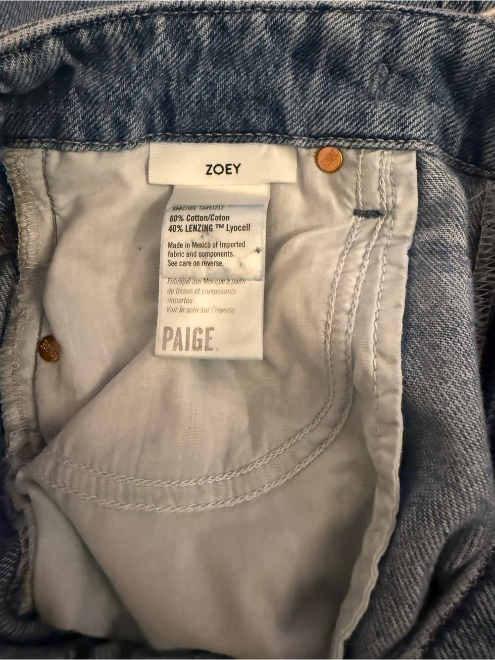 Paige Zoey Tie Waist Wide Leg Jeans Vintage Collection Women’s Size 26 EUC - Picture 5 of 6